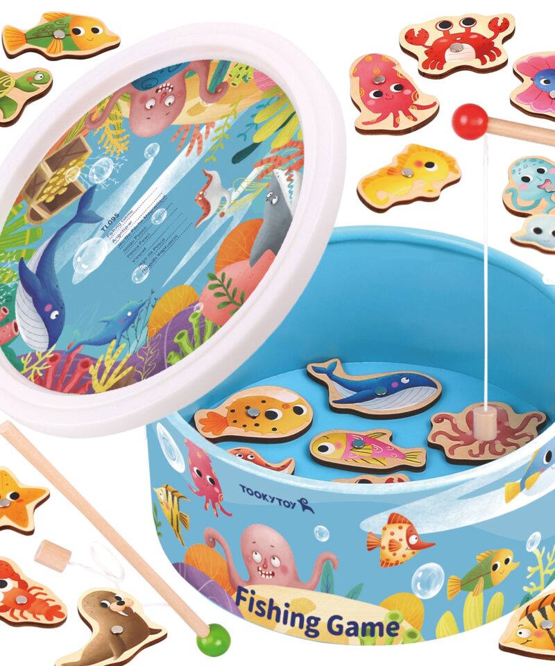 Lapsed mängivad magnetilise kalapüügimänguga