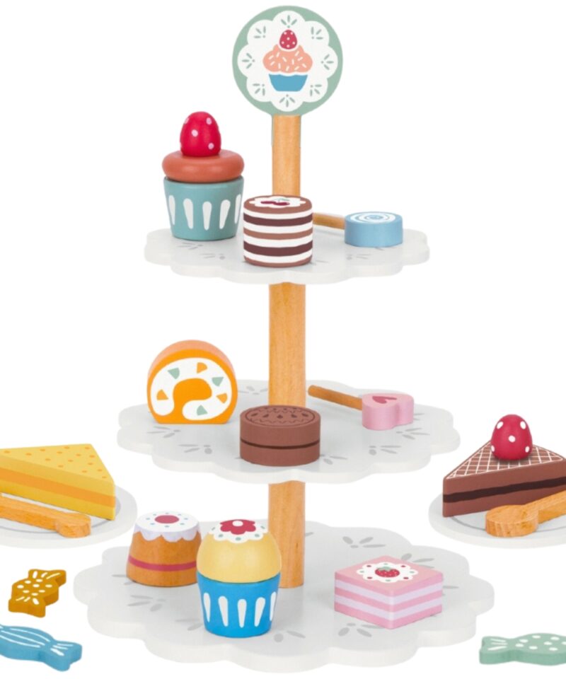 Puidust magustoitude mängukomplekt lastele