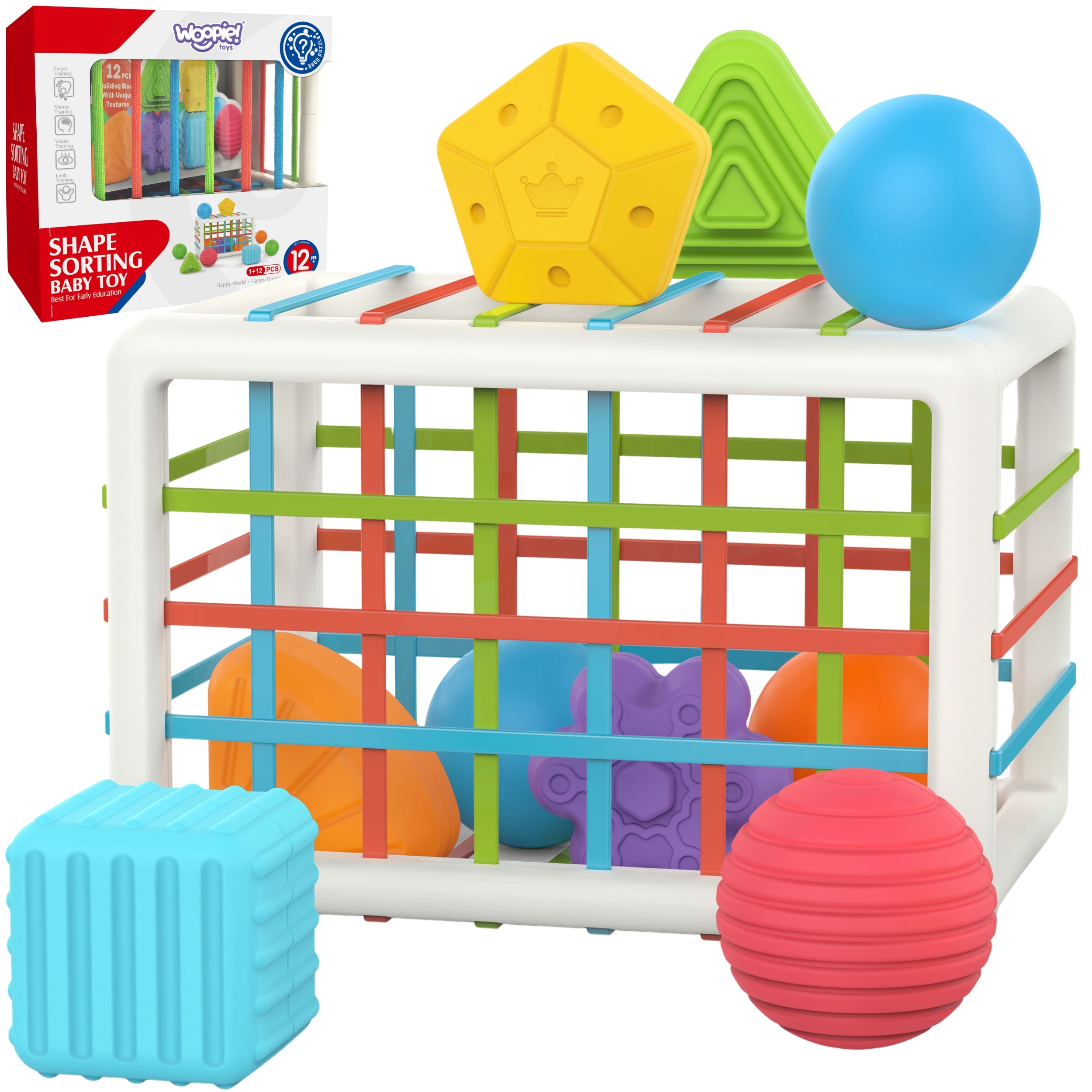 Värviline sensoorne kuubik lastele