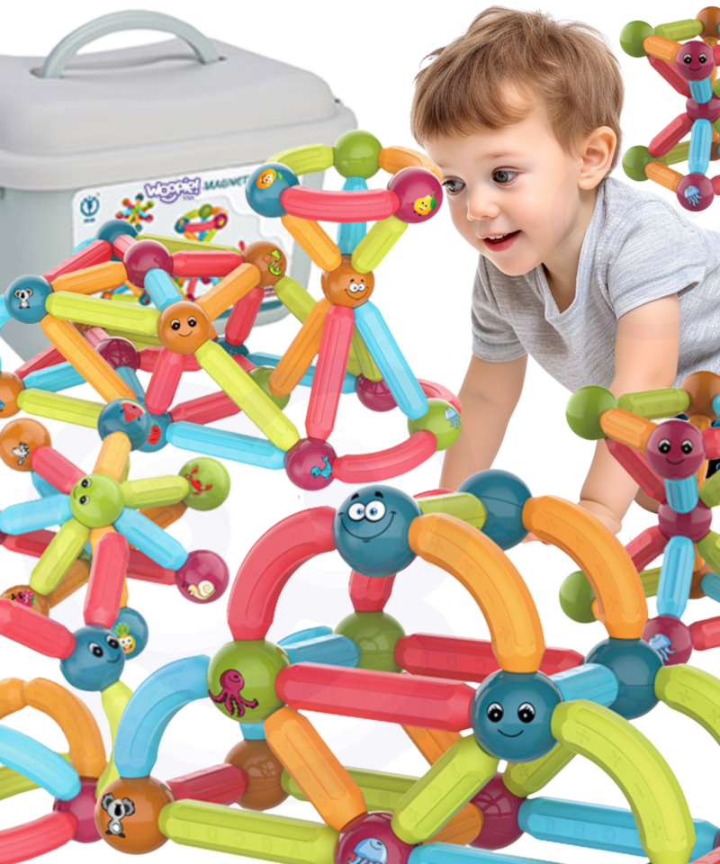 Lapsed mängivad magnetiliste ehitusklotsidega