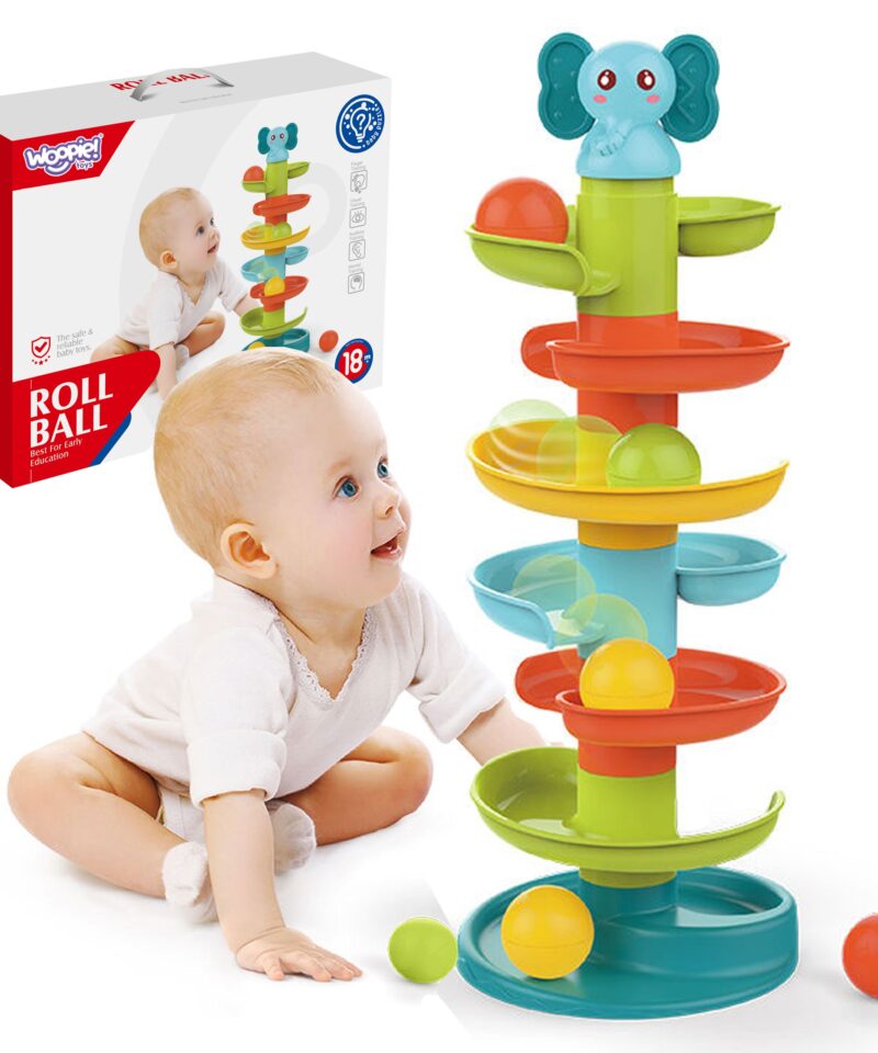 Lõbus värviline spiraaltorn laste mängimiseks