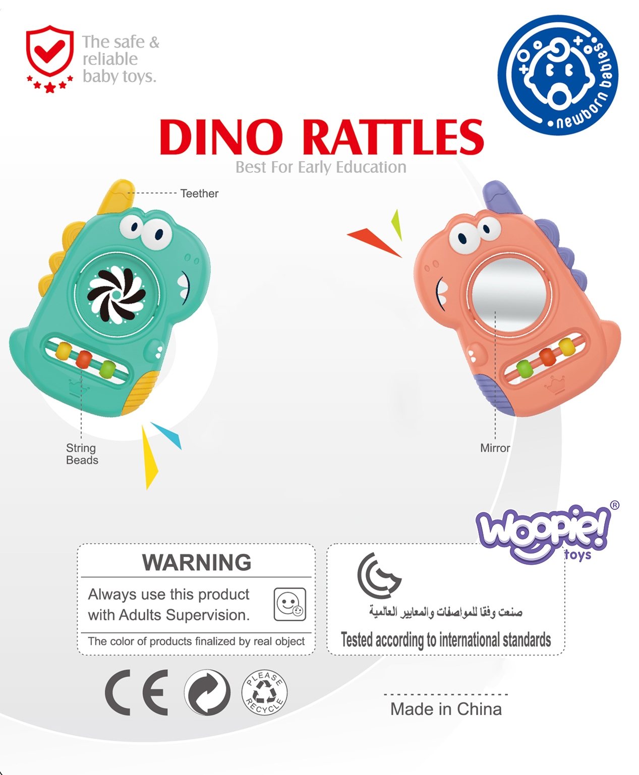 WOOPIE BABY Zabawka Sensoryczna Gryzak Lusterko Dino - Image 11