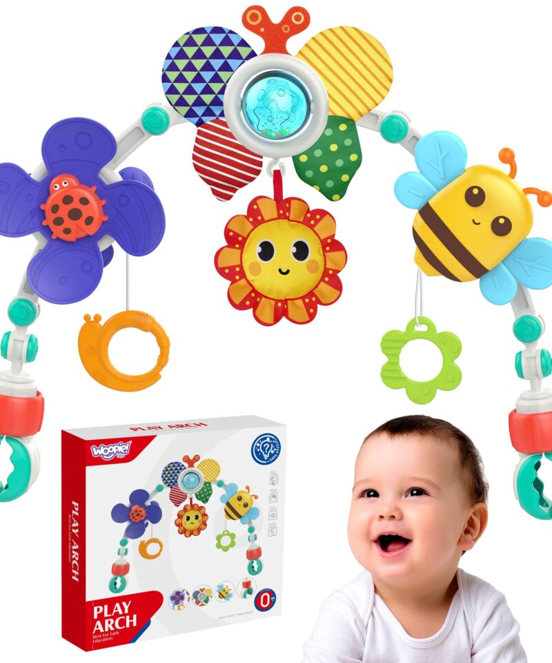 Mitmekülgne mängukaar beebile vankrile kinnitatuna