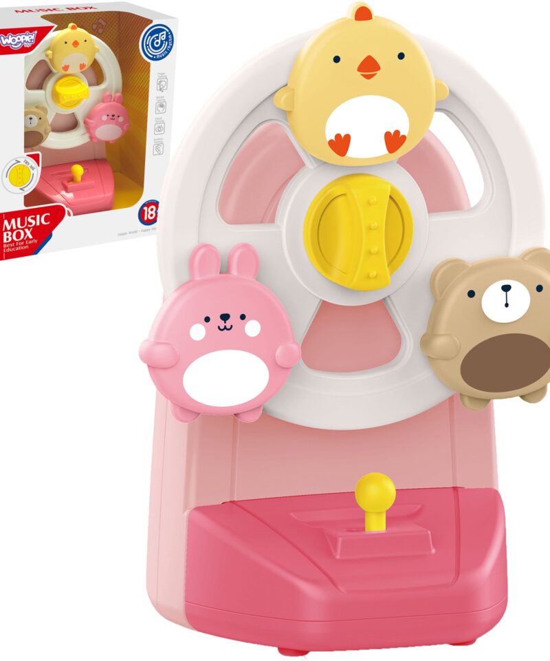 Muusikaline karussell pöörlevate loomakestega