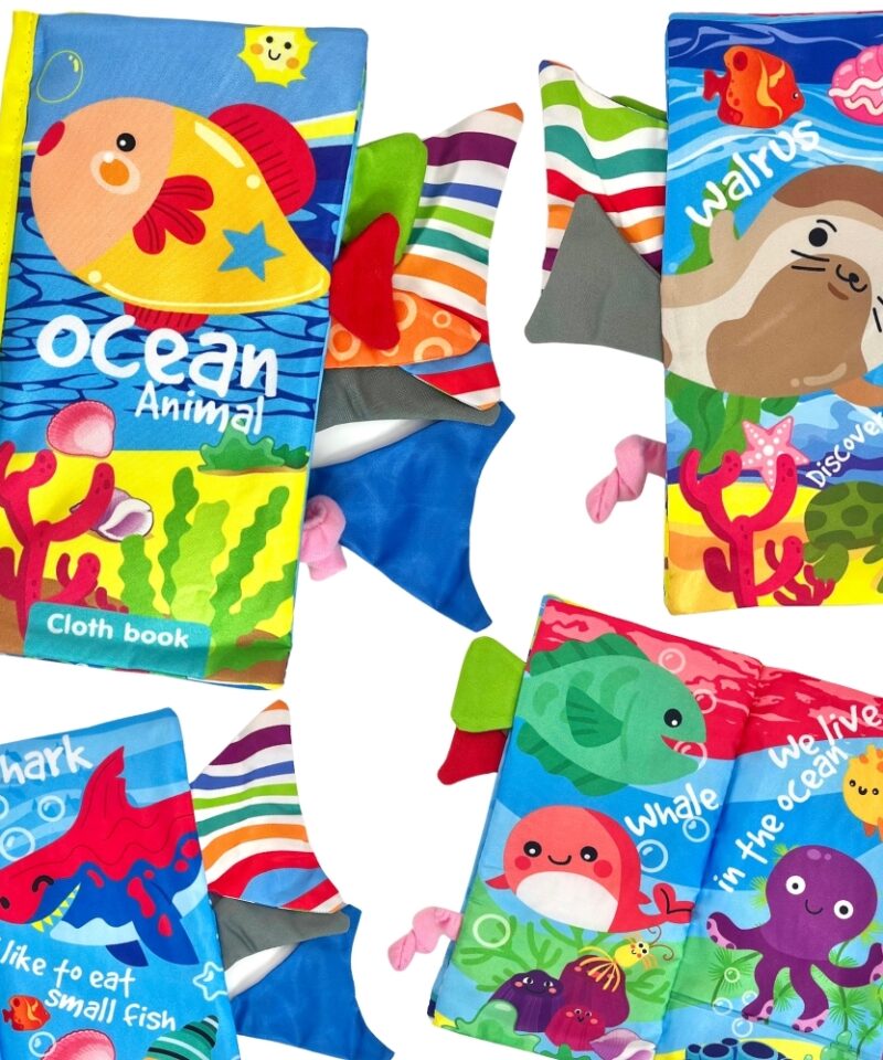 Pehme raamat väikelastele mereelukatega