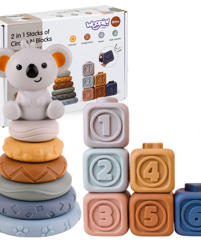 Sensoorne klotsikomplekt väikelastele pastellvärvides