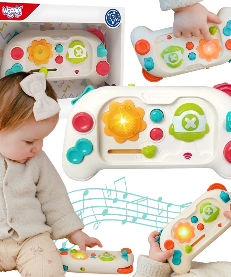 Interaktiivne beebimängu pult koos valgus- ja heliefektidega