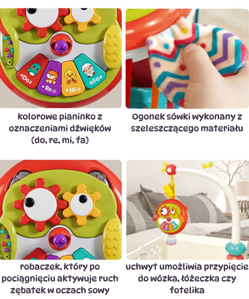 Öökulli mänguasi koos heliefektidega