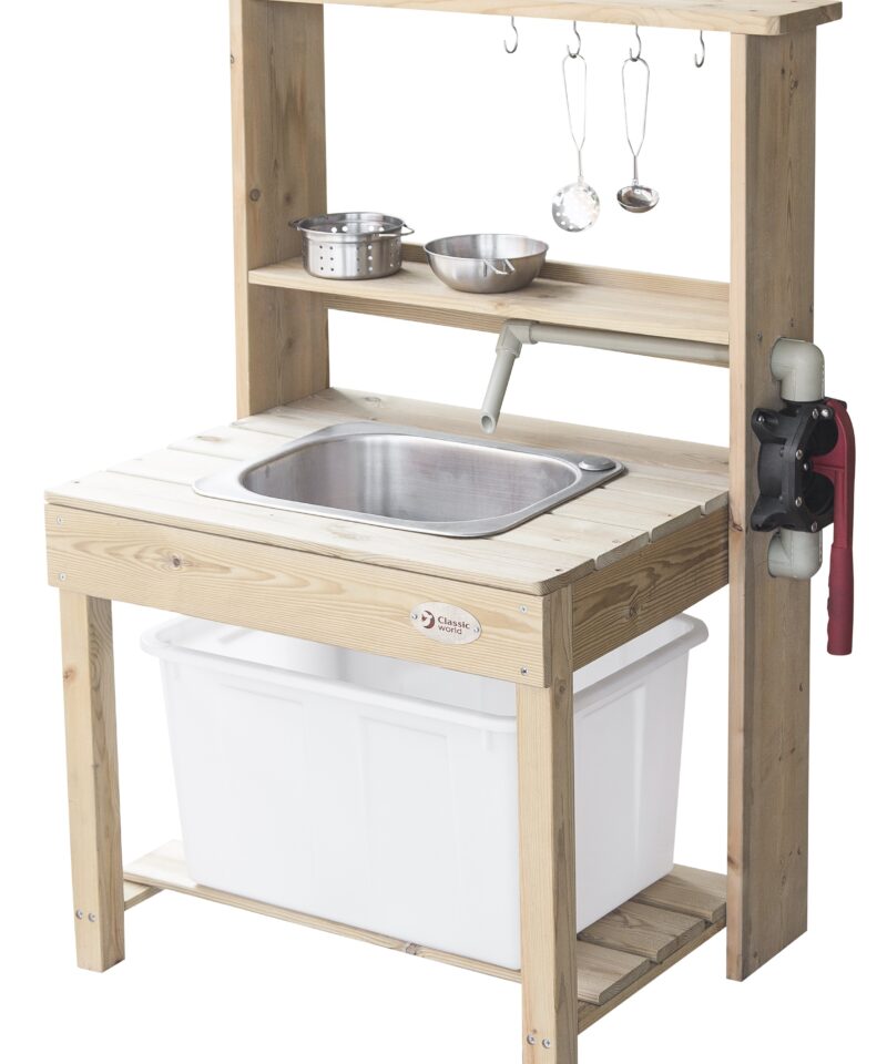 Laste puidust mänguköök veetoruga