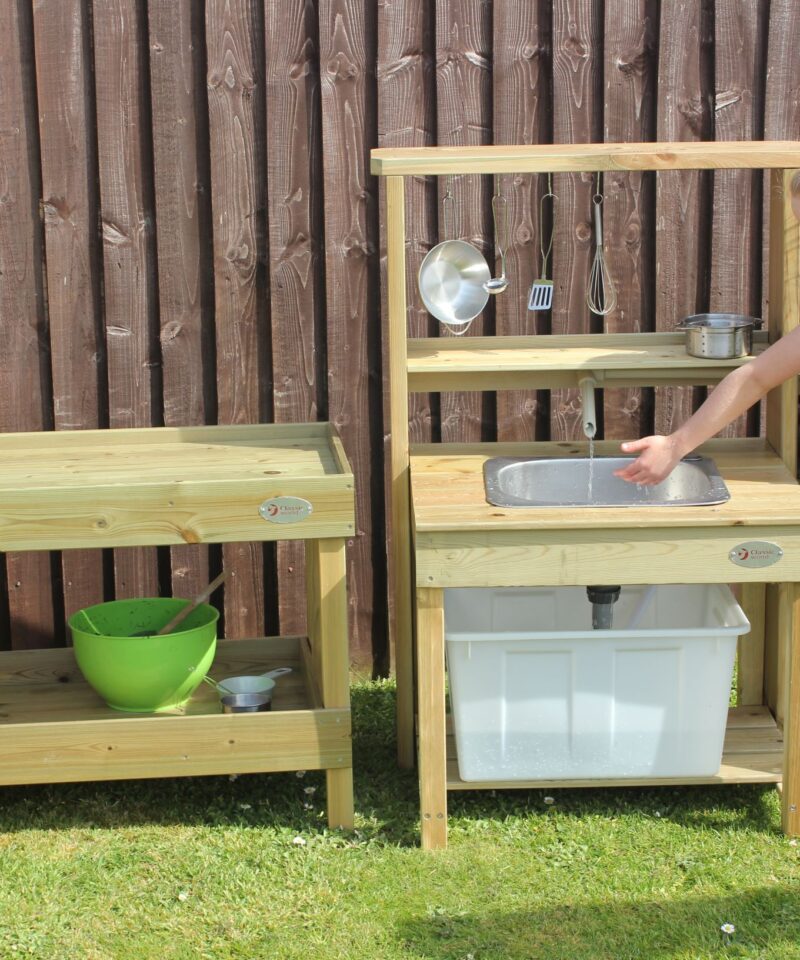 Mänguköök kraaniga valamu ja pottidega