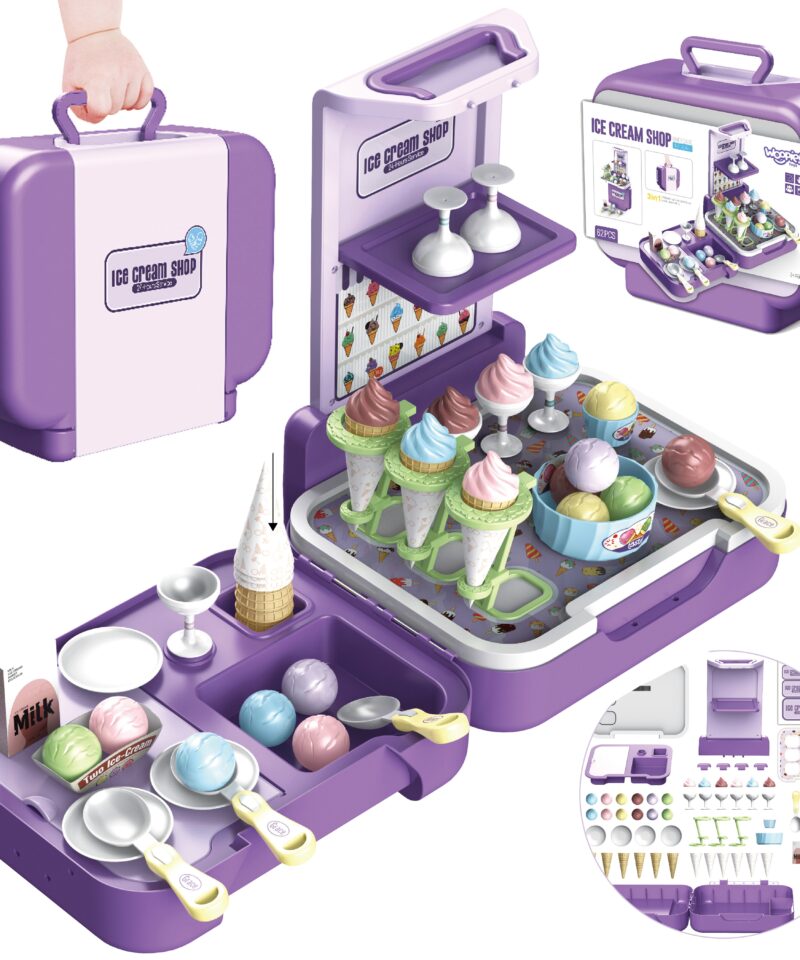 Laste mängukomplekt koos köögi, poe ja kohvikuga