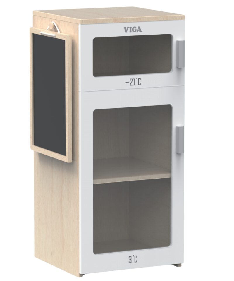 Puidust laste külmik realistliku disainiga