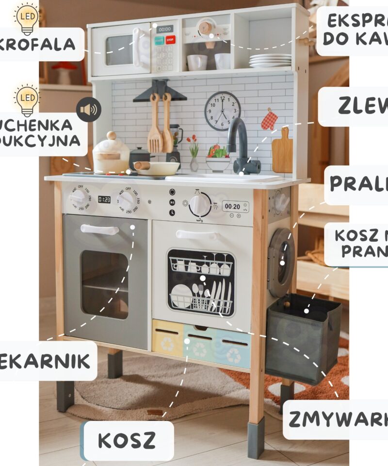 Interaktiivne puidust köök valguse ja helidega