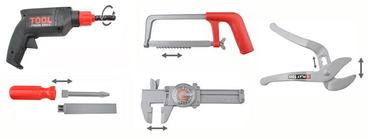 Laste tööriistakomplekt mänguhetkel