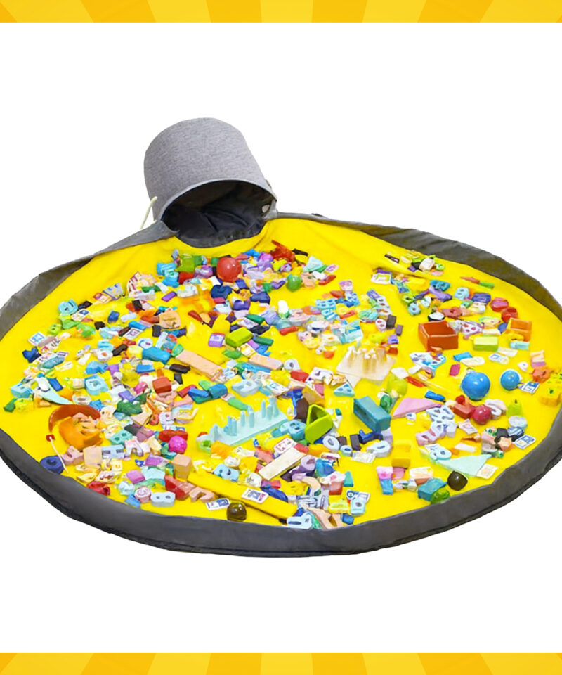 Praktiline korv ja matt laste mänguasjadele