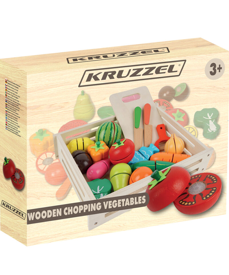 Värviline puidust lõikekomplekt lastele