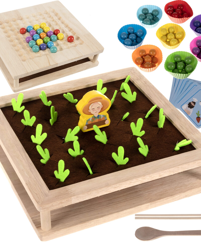 Kahepoolne puidust mängukomplekt lastele