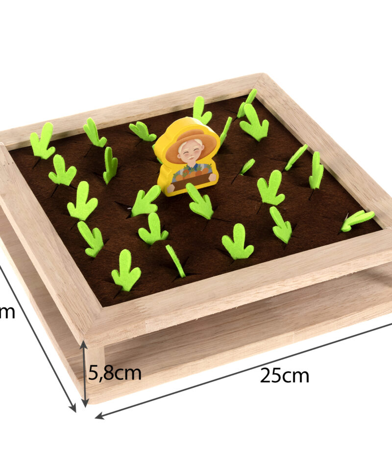 Puidust mängukomplekt koos kuulikeste ja mälufarmiga