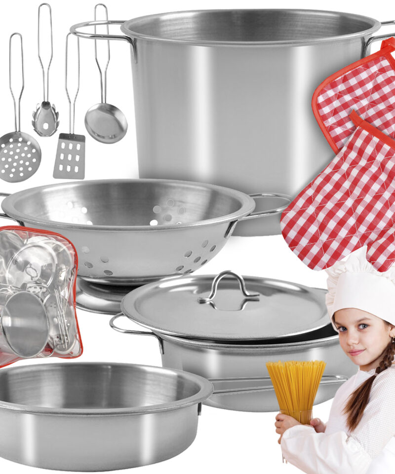 Laste metallist kööginõude komplekt mängimiseks