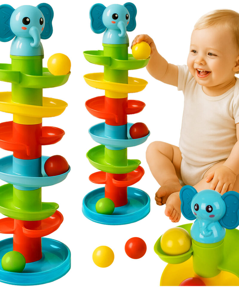 Värviline mängutorn pallidega lastele