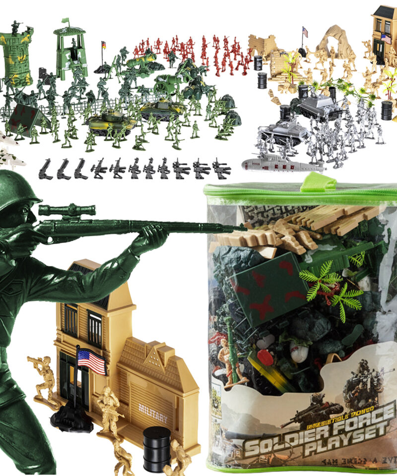 Sõjaväebaas mängukomplekt lastele koos elementidega