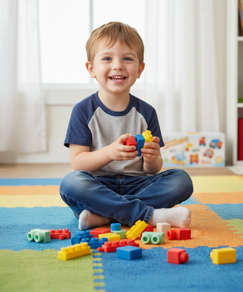 Komplektis 30 klotsi ja hoiukott