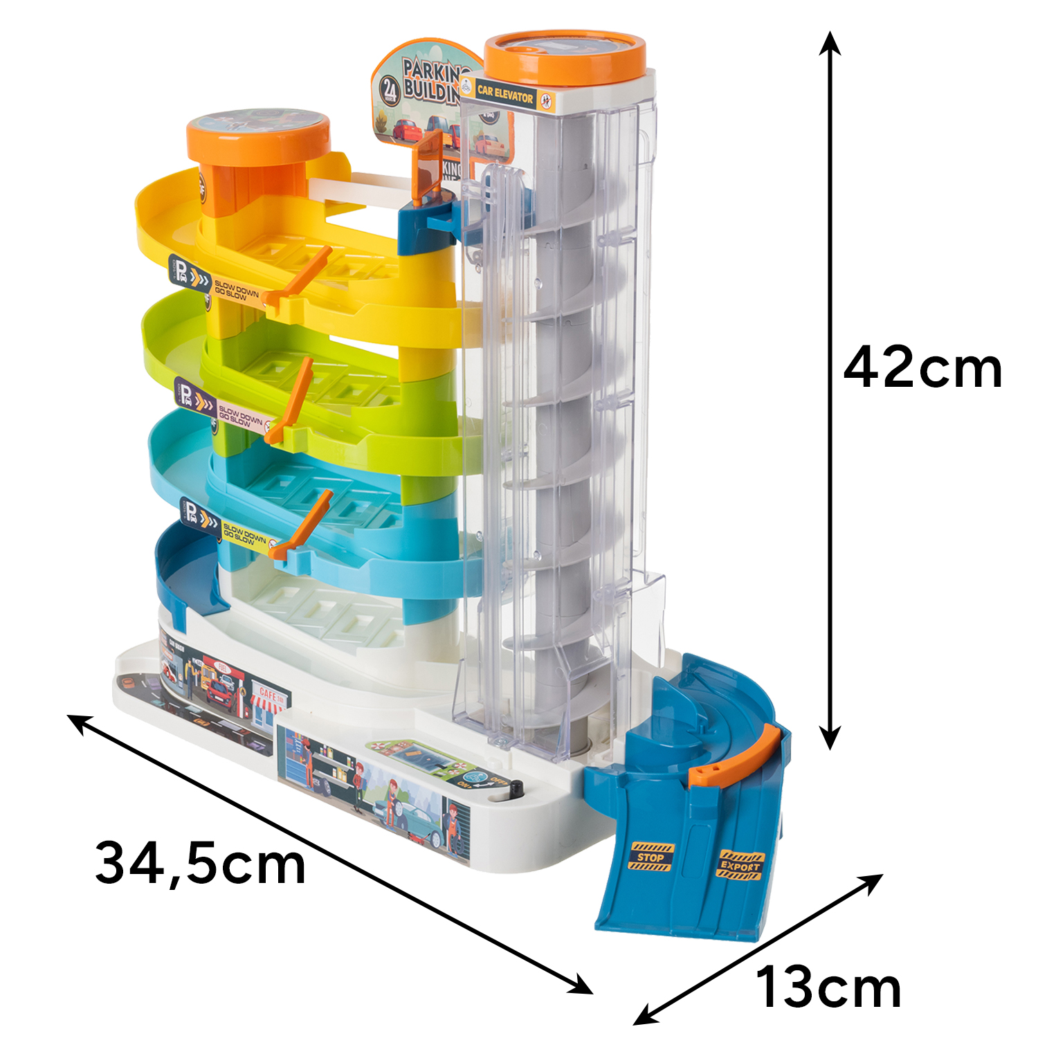 Lastele mõeldud autoparkla mängukomplekt