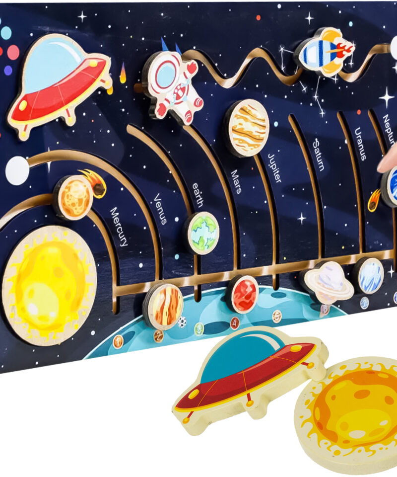 Puidust Päikesesüsteemi Pusle Lastele