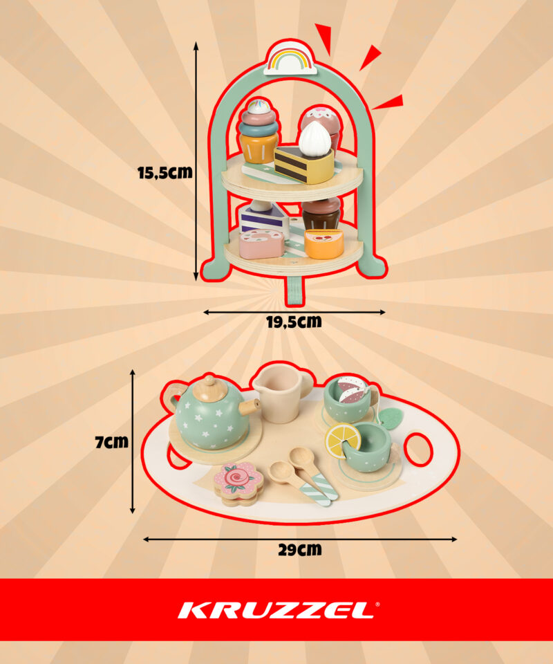 Puidust teekann ja tassid lastele