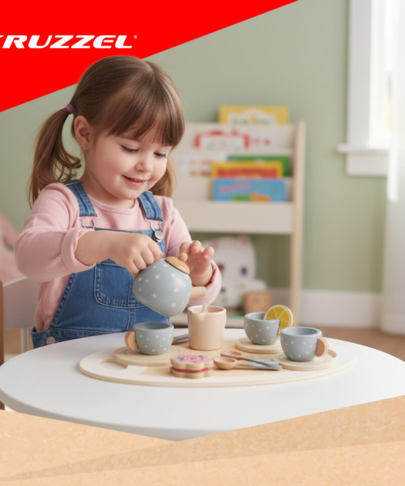 Lastele mõeldud hall teekomplekt