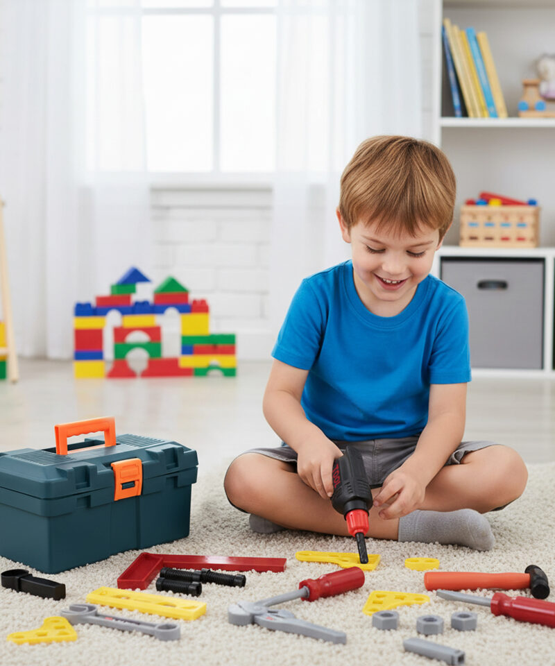 Laste tööriistakomplekti realistlikud tööriistad