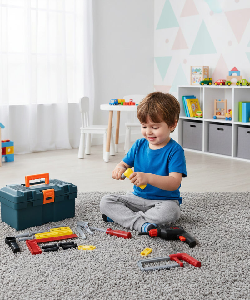 Laste tööriistakomplekti realistlikud tööriistad