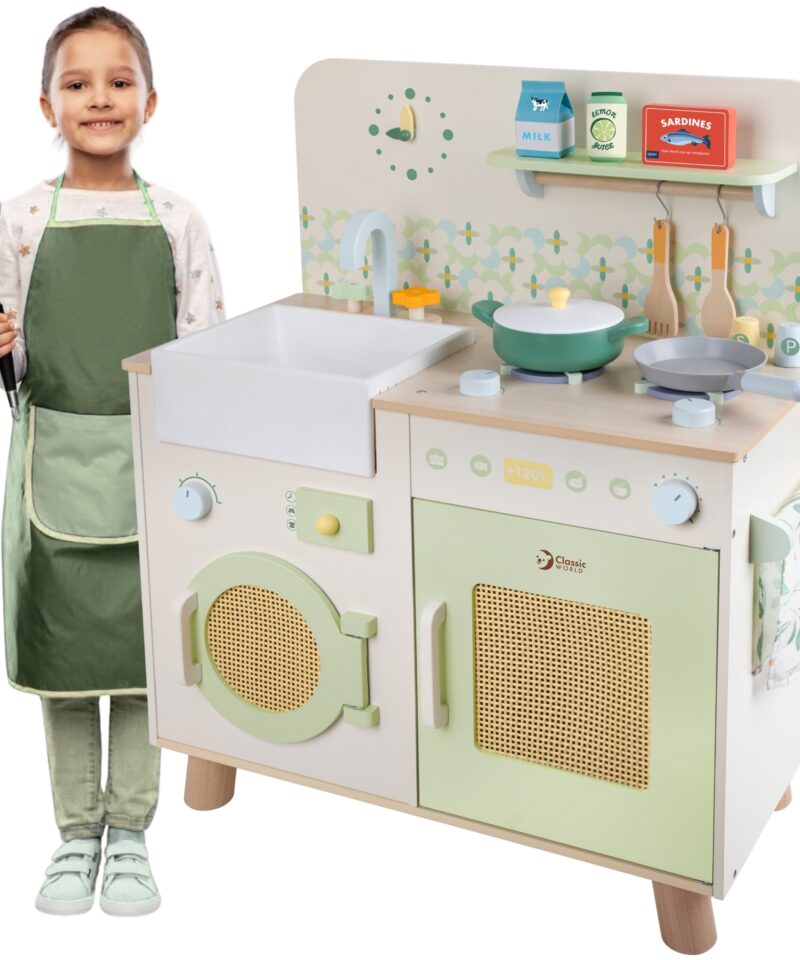 Mitmefunktsionaalne puidust mänguköök lastele