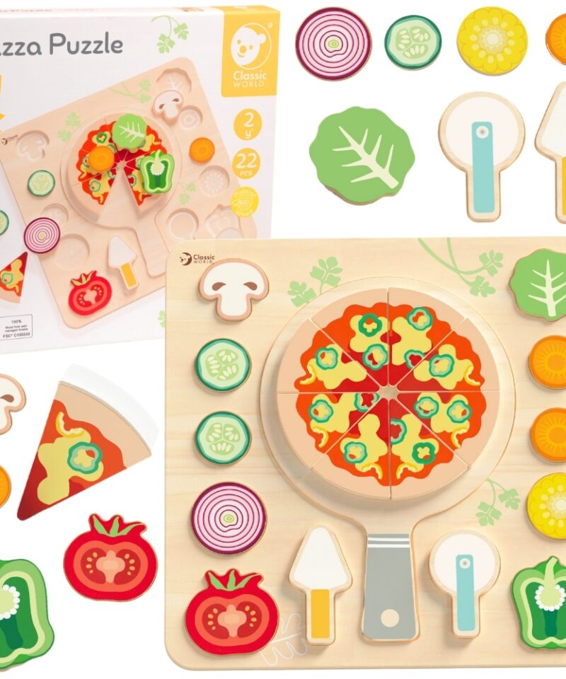 Lõbus Puidust Pizza Komplekt lastele