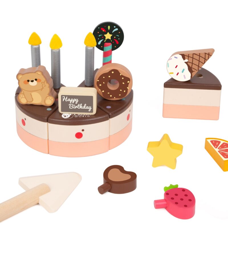 Loov mäng puidust tordikomplektiga