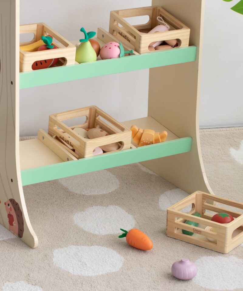 Lastele mõeldud puidust köögiviljad