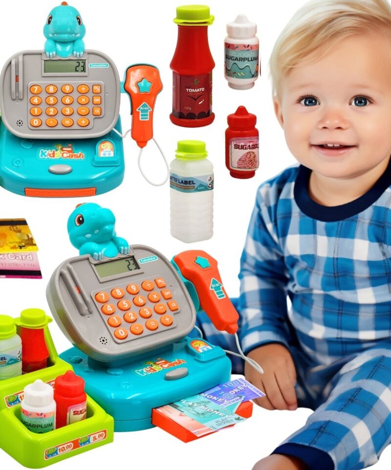 Interaktiivne kassa dinoaurusega lastele