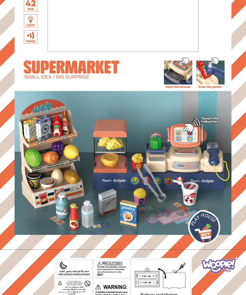 Mängupoe komplekt puuviljade ja köögiviljadega