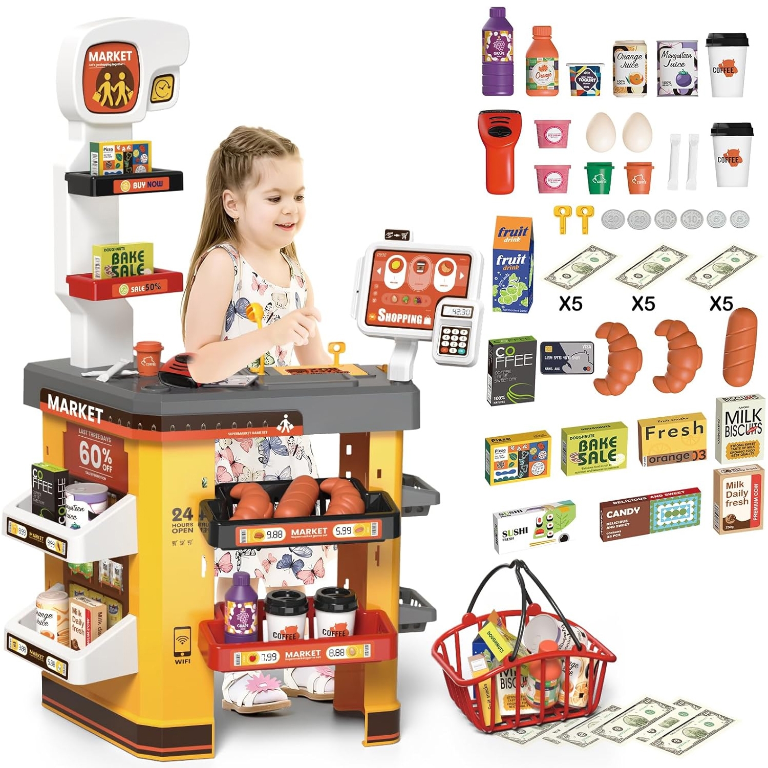 Interaktiivne Laste Supermarket mängukomplekt