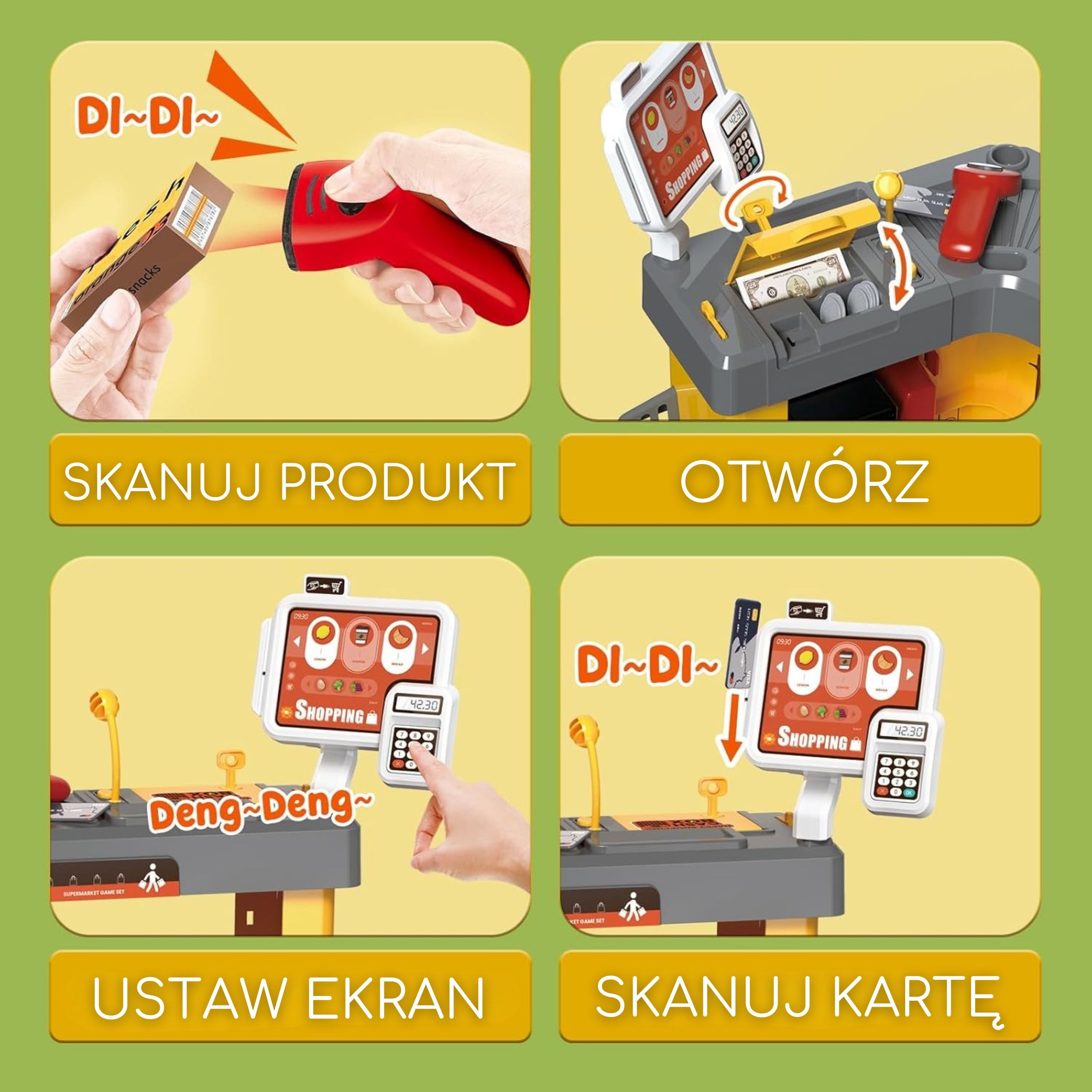 Kassaaparaat ja skänner interaktiivses supermarketis