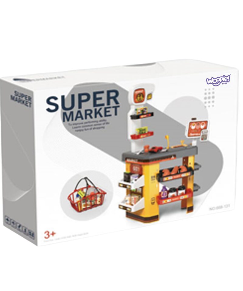 Laste supermarket mänguasi koos ostukorviga