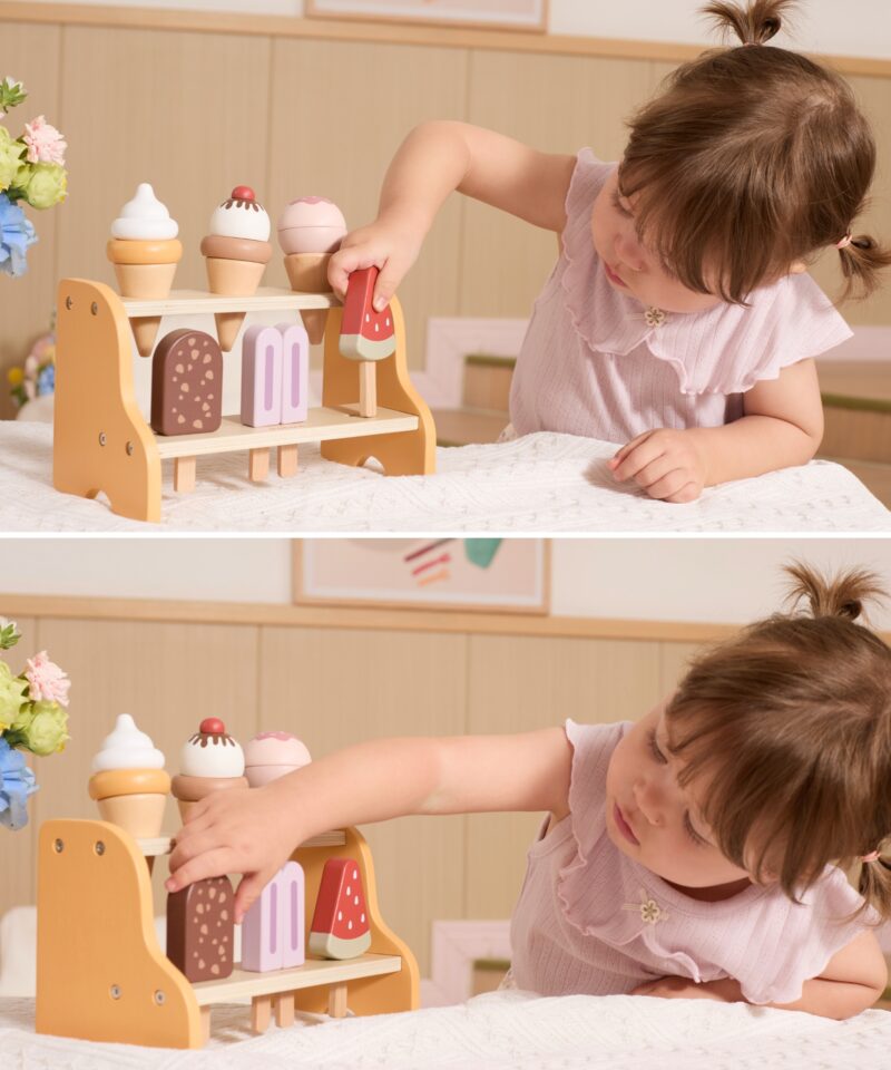 Lastele mõeldud värvilised puidust jäätised