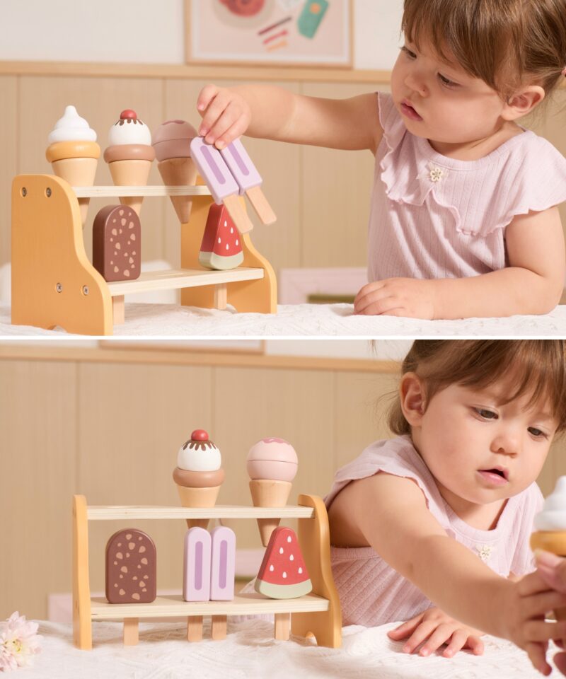 Puidust mängujäätised koos alusega