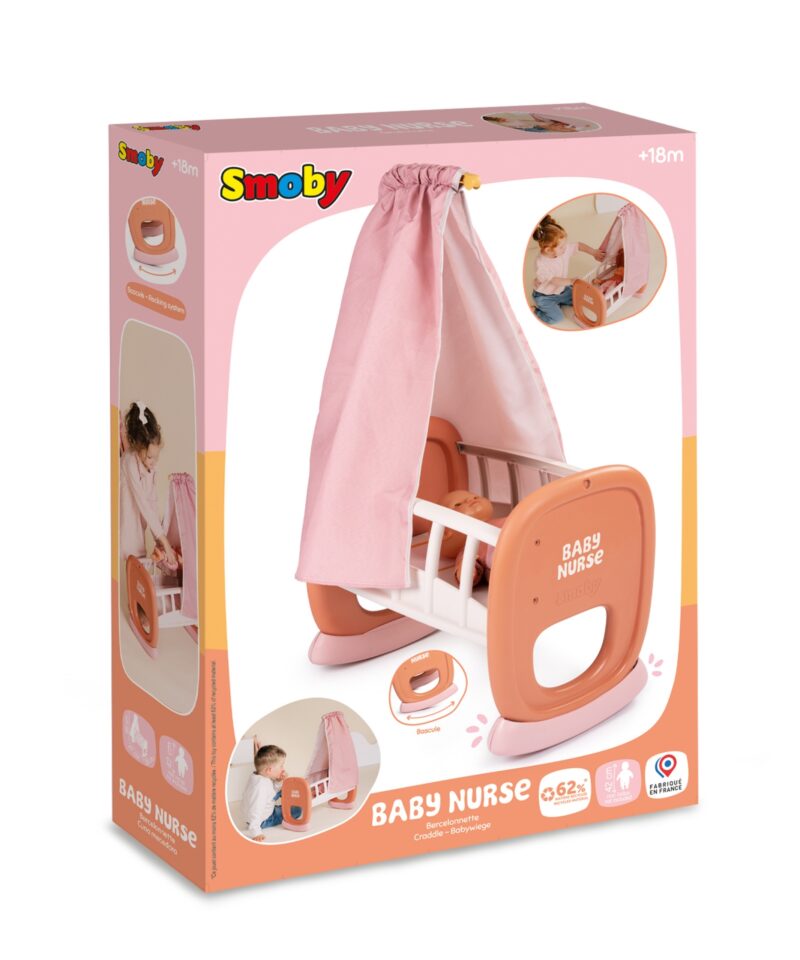 Võrevoodi baldahhiiniga nukule