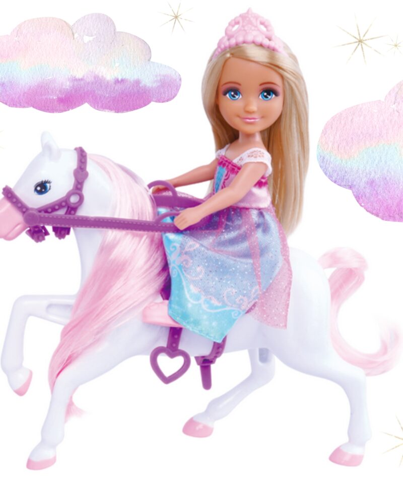 Võluv printsess roosa lakaga hobusega