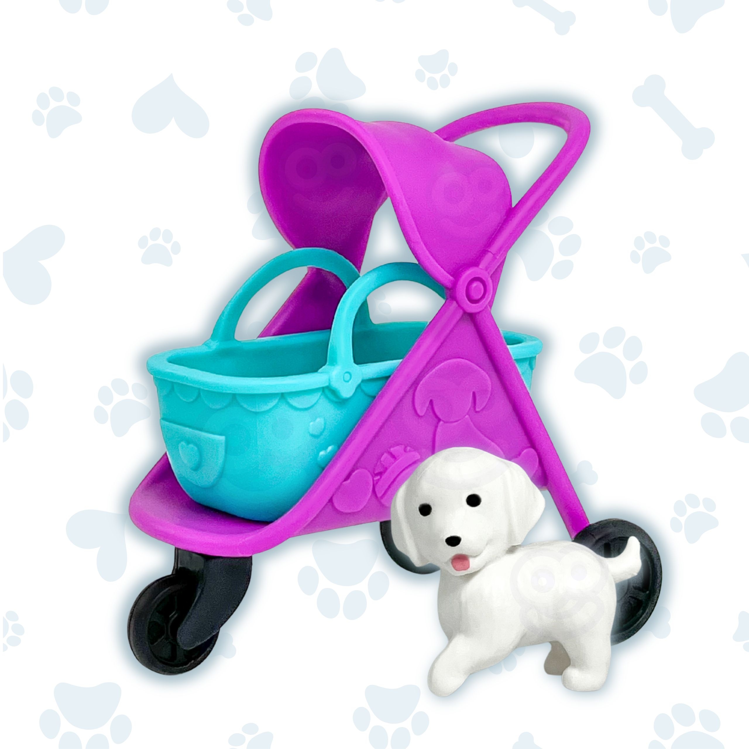 Nukukomplekt koera ja jalutuskäruga