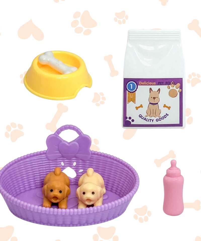 Nukukomplekt kolme kutsikaga