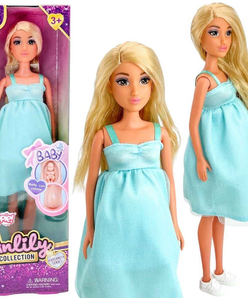 Rasedusega nukk sinises kleidis