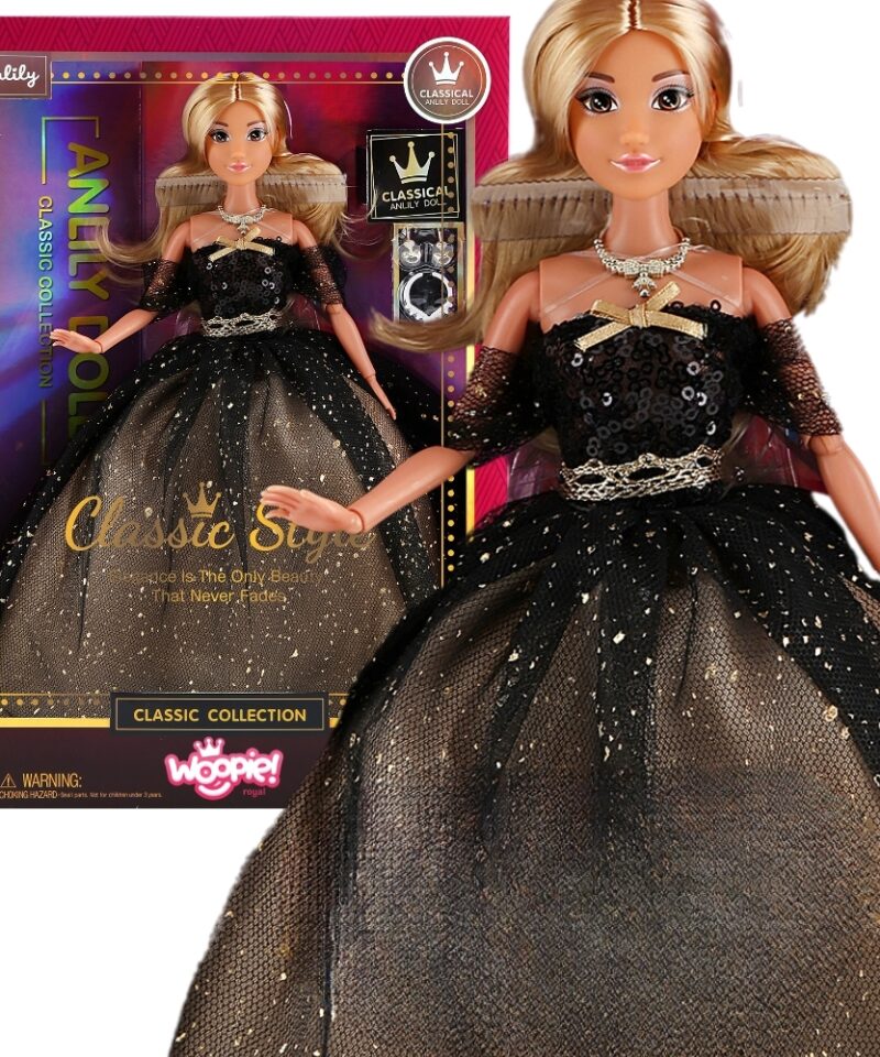 Elegantne nukukleit musta ja kuldsega