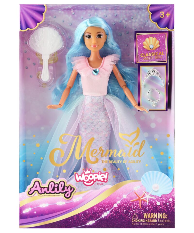 Lili nukk pastelsete toonidega kostüümis